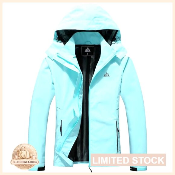 Lightweight Waterproof Rain Jacket Hooded Windbreaker Hiking Outdoor Activewear